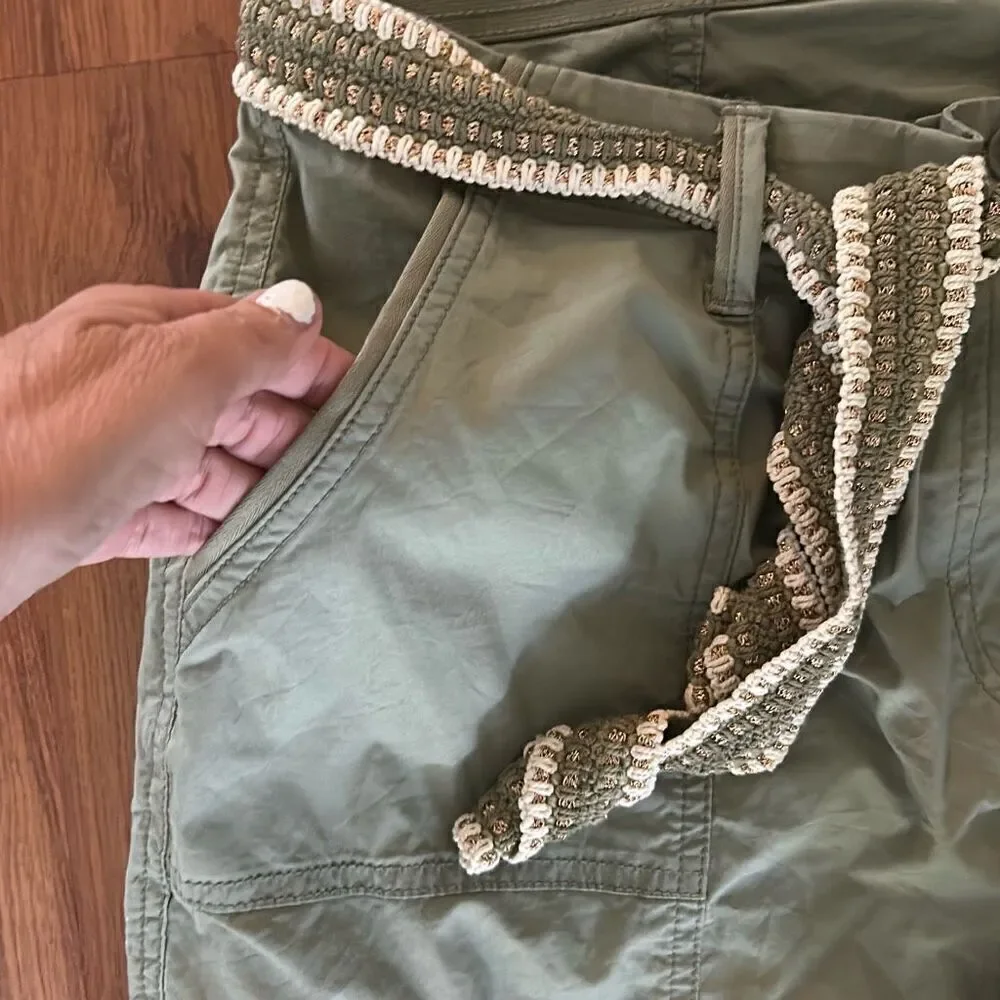 NWT Chicos 3 khaki color lightweight cargo pants convertible wear multiple ways